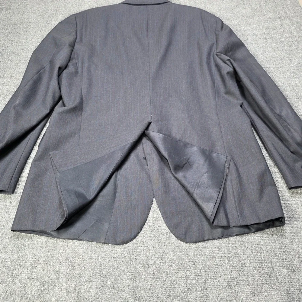 Chaps Ralph Lauren Blazer Mens 42L Gray Wool 2-Button Suit Jacket Sport Coat Vtg